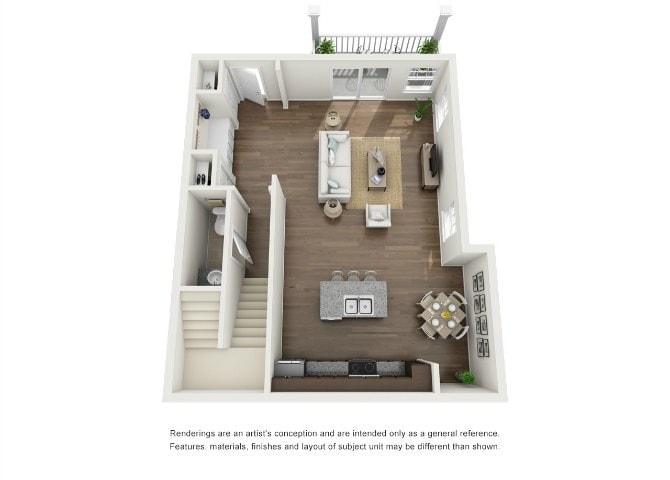 Floor Plan - Middleton, 3 Bedroom Townhome