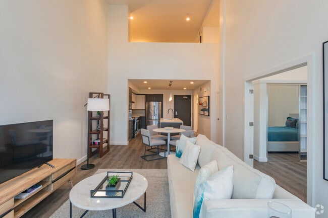 2BR, 2BA - 1229SF - Living Room - Main Street Cupertino Lofts