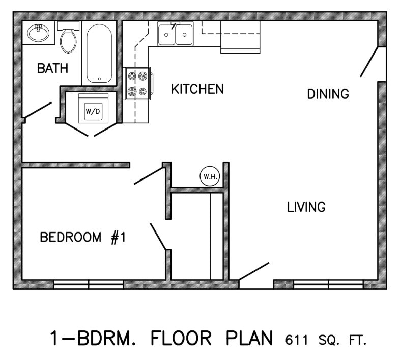 Floor Plan - 1 Bedroom