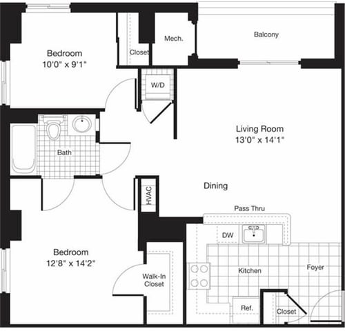 Floor Plan - 2 Bedrooms C