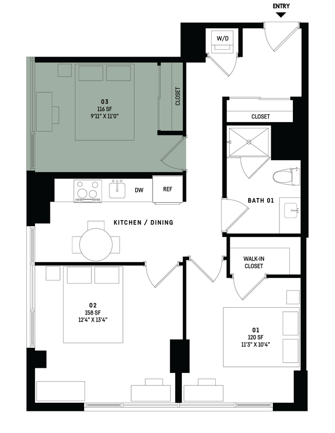 Floor Plan - Co-Living C2-Bedroom 3