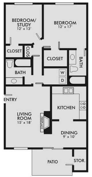 Two Bed - Two Bath - 2 Bedroom Flat