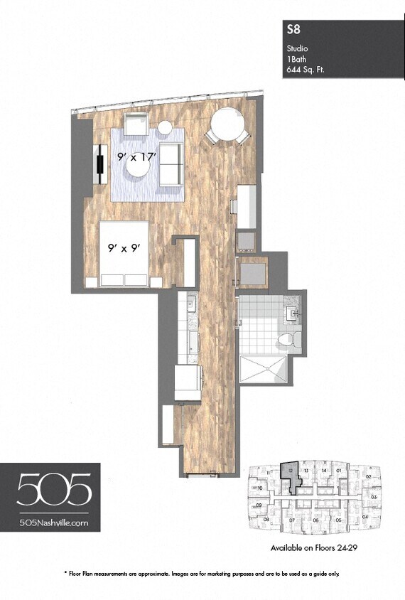 Floor Plan - 505 Studio Upper Stack 12