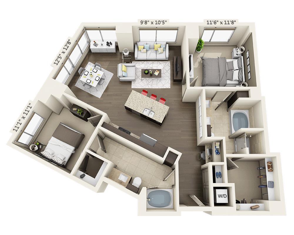 Floor Plan - Two Bedroom B2A
