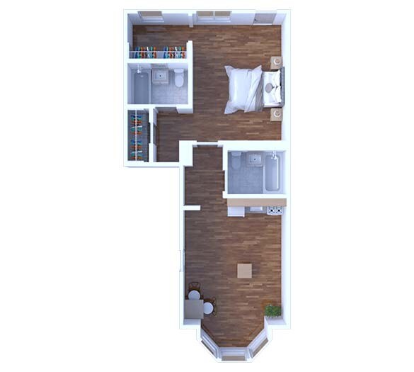 Floor Plan - 1 Bedroom Floor Plan A1 664 1