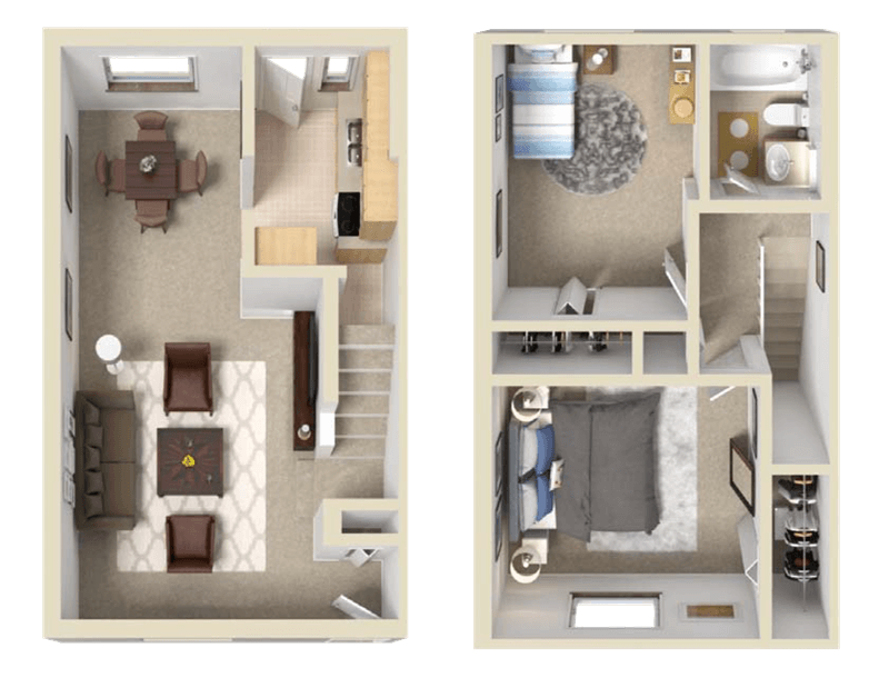 Floor Plan - 2 Bedroom Townhome