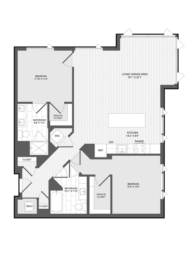 Floor Plan - 2 Bed2 Bath-2F