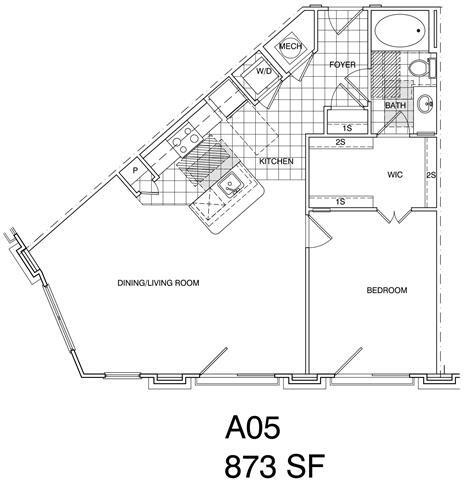 Floor Plan - 1 Bedroom, 1 Bath 868 SF A5