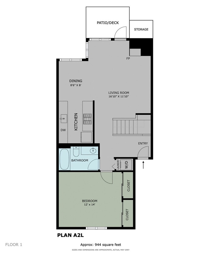 1 Bed/1 Bath Loft - Plan A2L