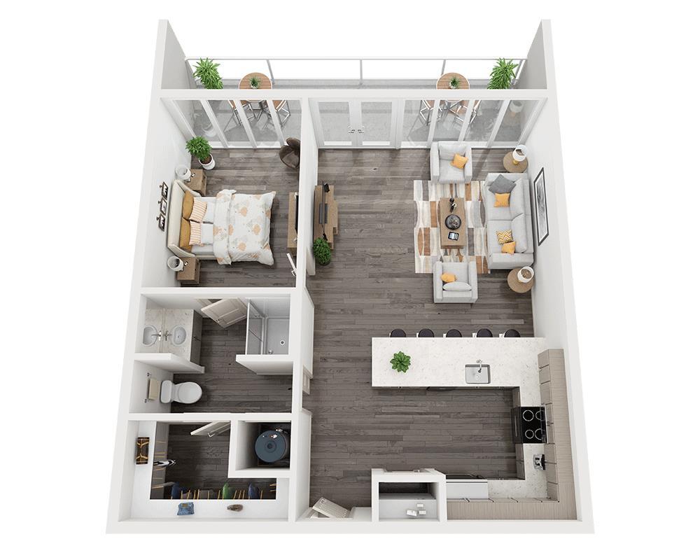 Floor Plan - One Bedroom A1H