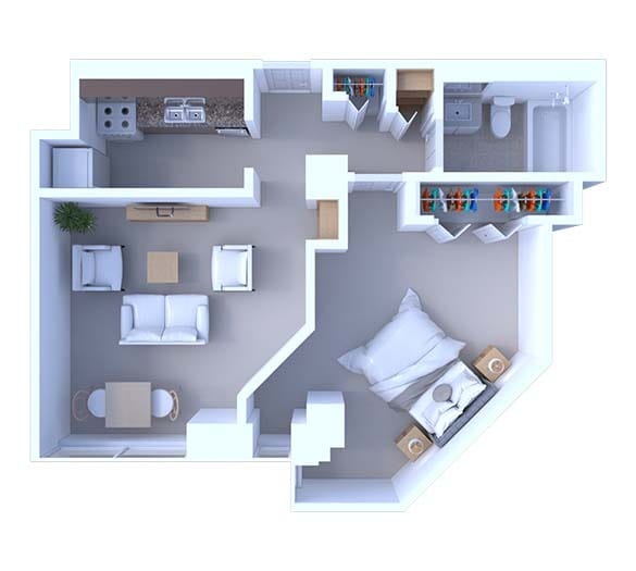 Floor Plan - 1 Bedroom Floor Plan A3