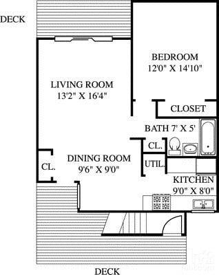 Floor Plan - One Bedroom 