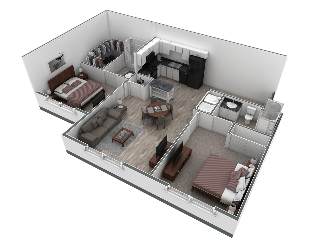 Floor Plan - 2-2 BR Retreat Overlook