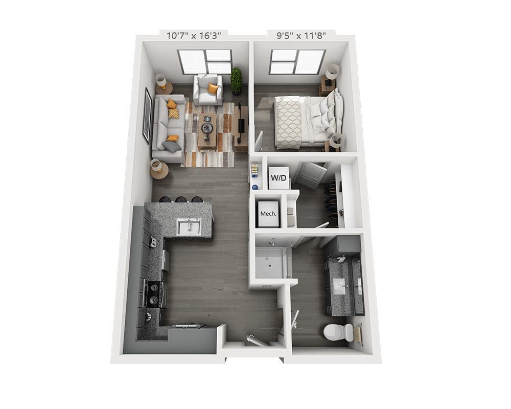 Floor Plan - One Bedroom A1C-II