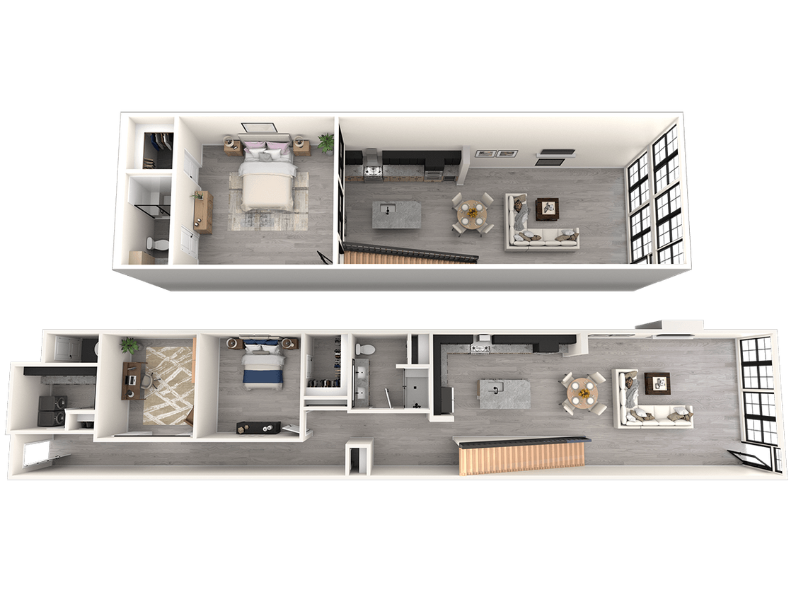 Floor Plan - 2x2 Townhome Loft with Den