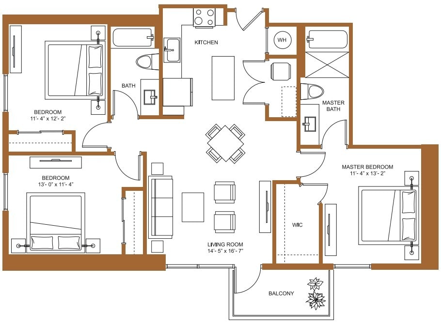 Floor Plan - 3 Bed/2 Bath-C1