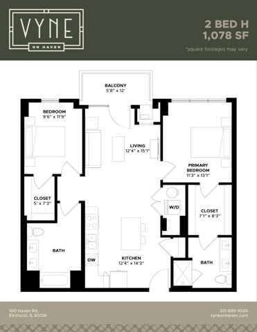 Final - Vyne On Haven - Floor Plans - 2 BED H - TYPE B - 2 BED - H