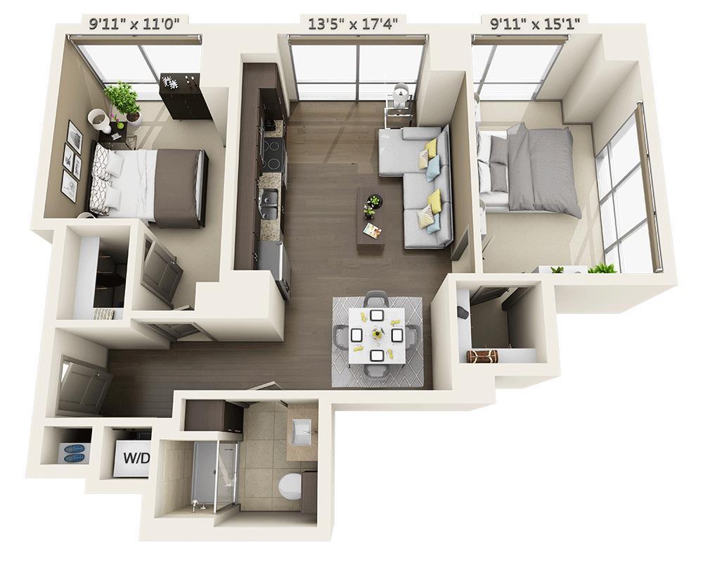 Floor Plan - Two Bedroom B1F