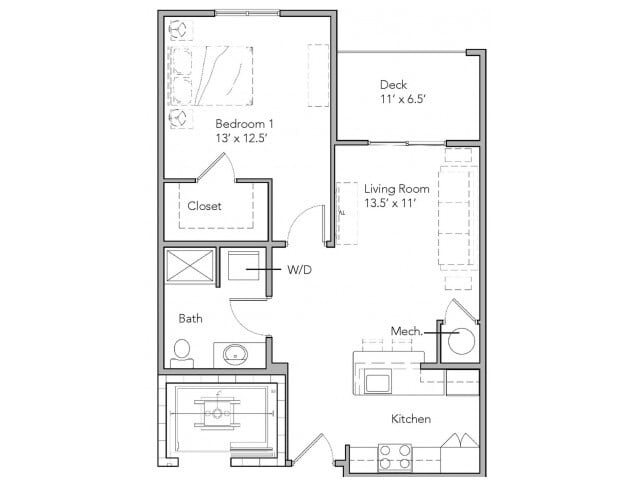 1 Bedroom A - 1 Bedroom A