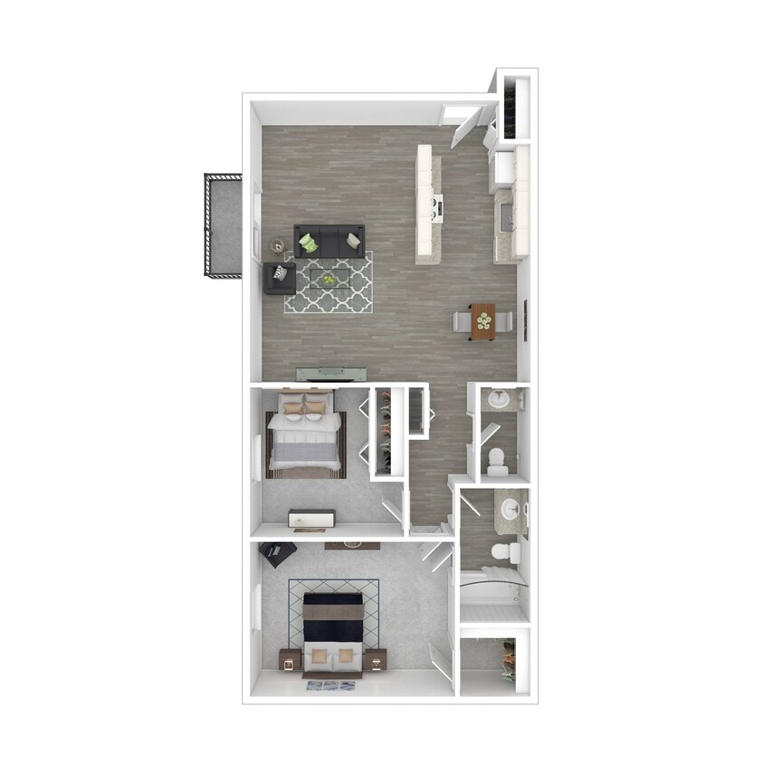 Floor Plan - 2 Bedroom 1.5 Bath