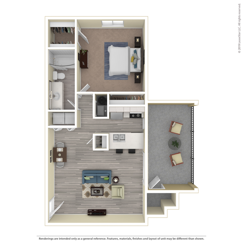 Floor Plan - 1x1 Large Upgraded