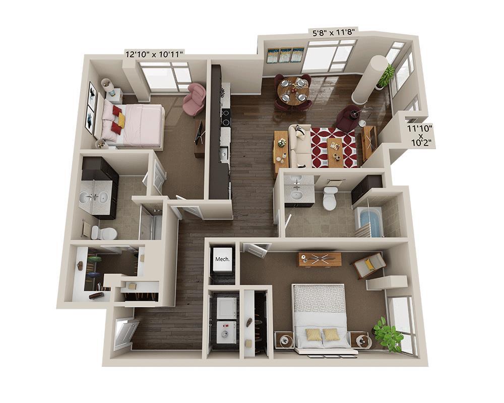 Floor Plan - Two Bedroom B2N