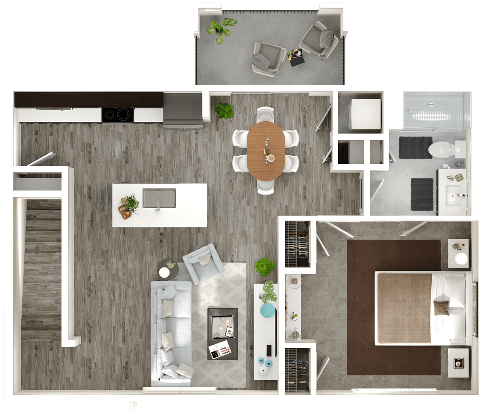 Floor Plan - 1x1 CAR