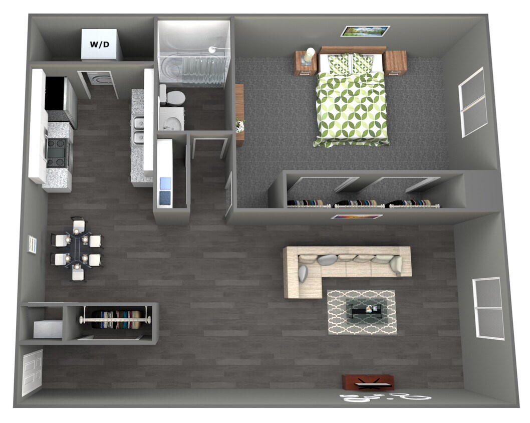 Floor Plan - 1 Bed 1 Bath 
