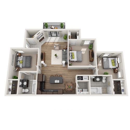 Floor Plan - The Louvre - Unfurnished