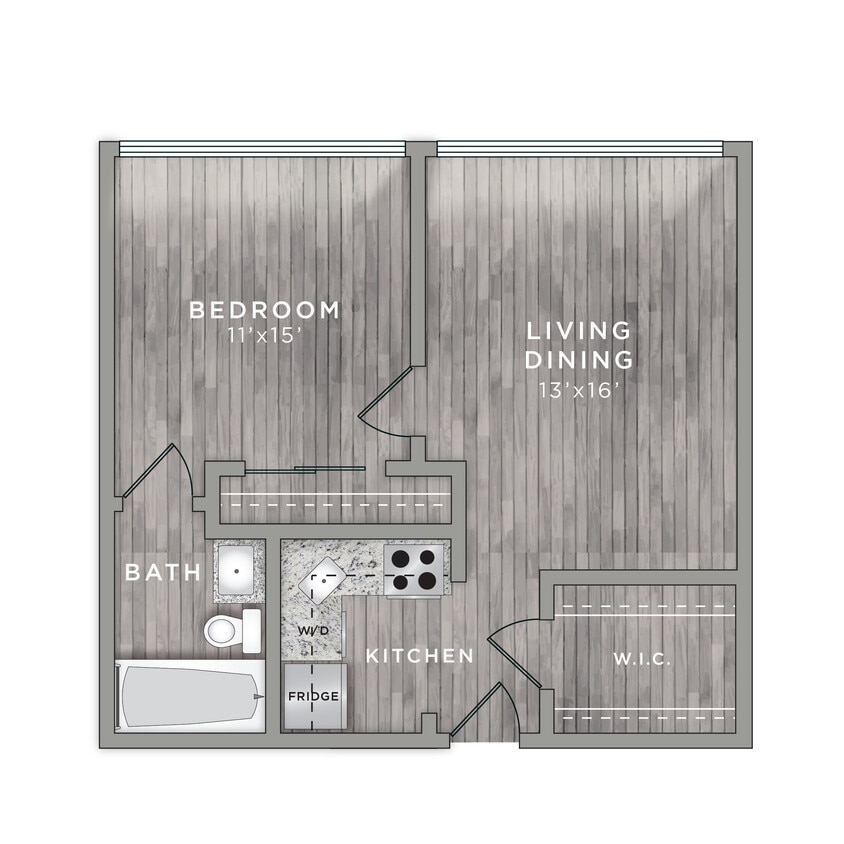 Floor Plan - 1 Bedroom 1 Bath