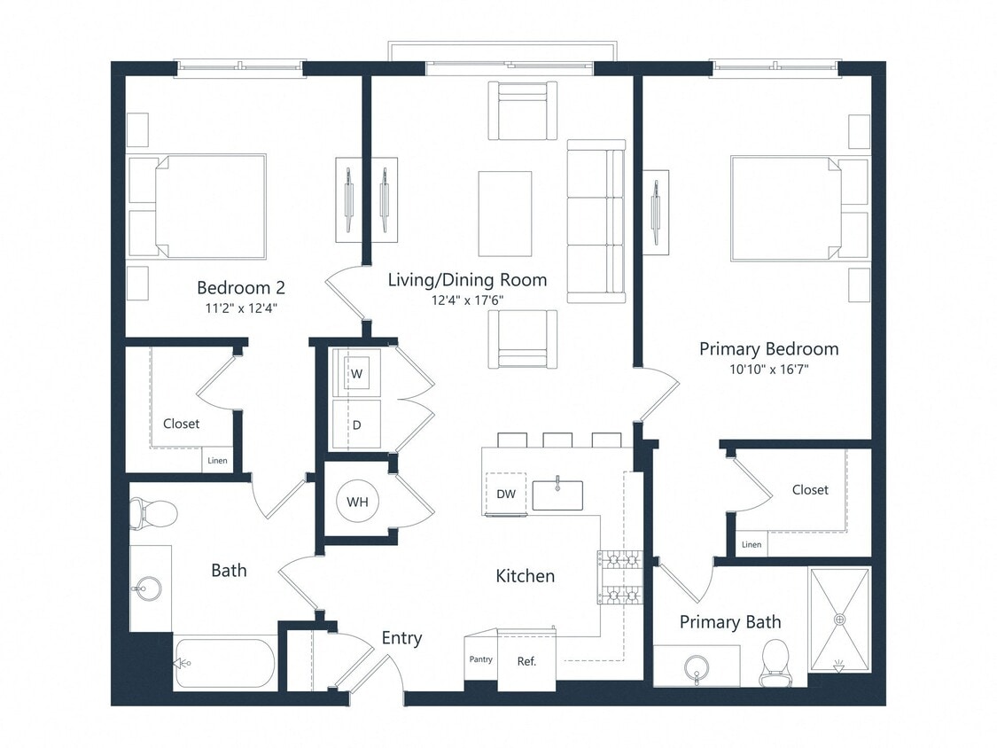 Floor Plan - C2M2 | 2 Bed | 2 Bath