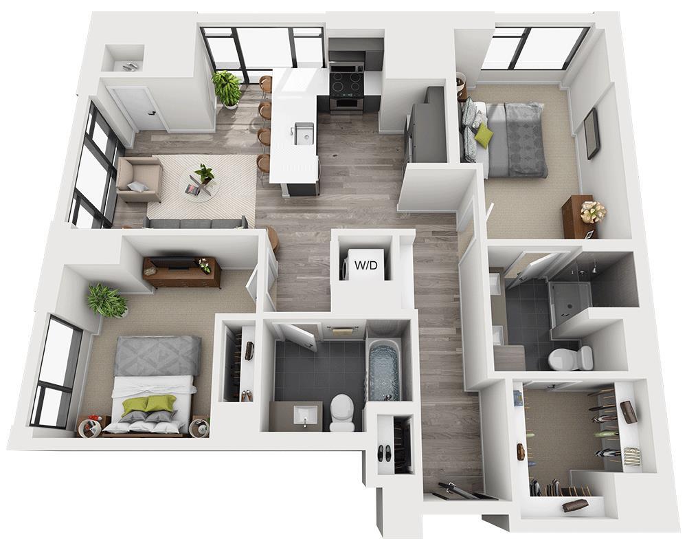 Floor Plan - Two Bedroom B2AB
