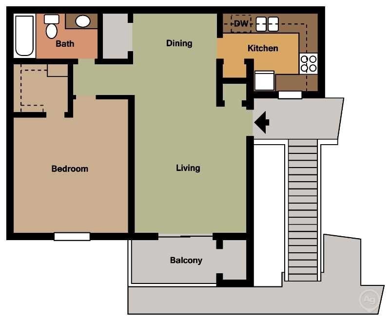 Floor Plan - 1Bed - 1Bath