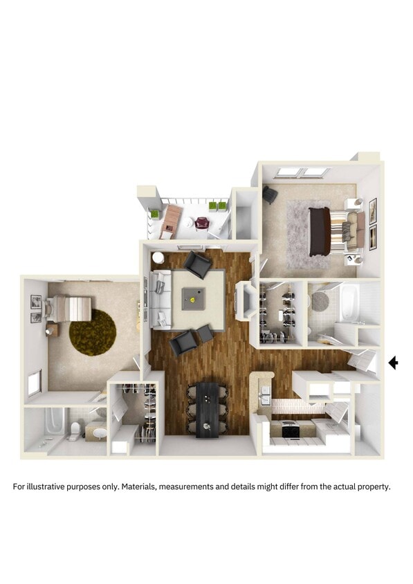 Floor Plan - Two Bed Two Bath