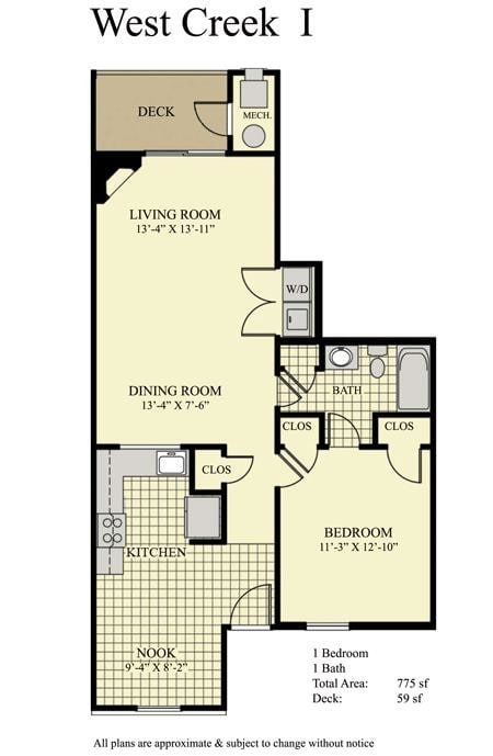 Floor Plan - One Bedroom
