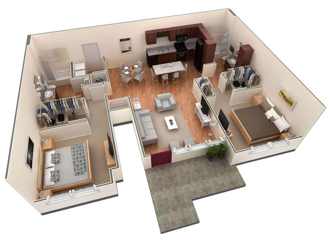 Floor Plan - 2 BR Grand Courtyard
