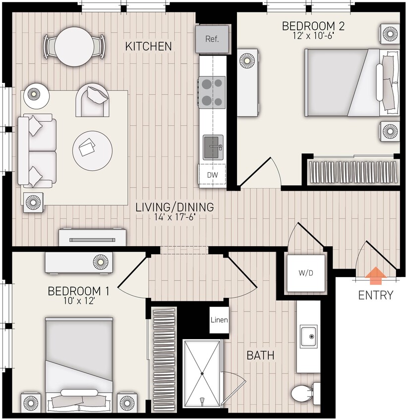 Floor Plan - Plan 21 - Income Restricted