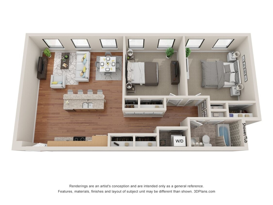 Floor Plan - 2 Bedroom 1 Bath - 962