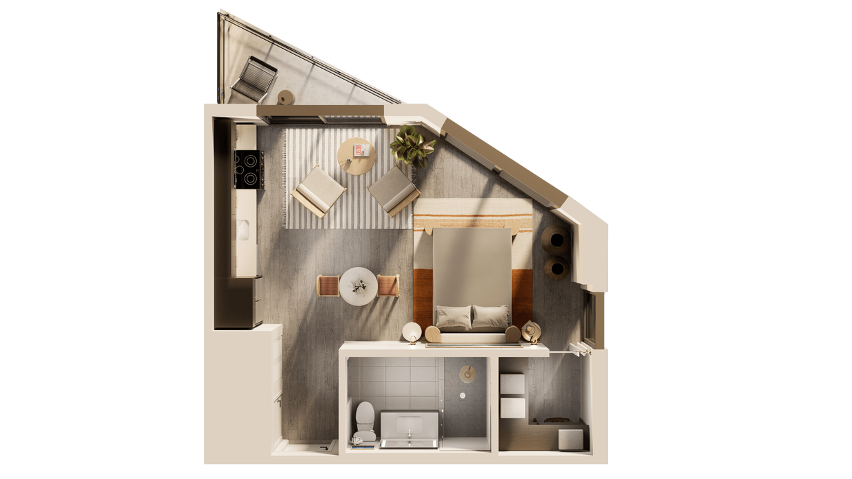 Floor Plan - White Sands Studio Furnished