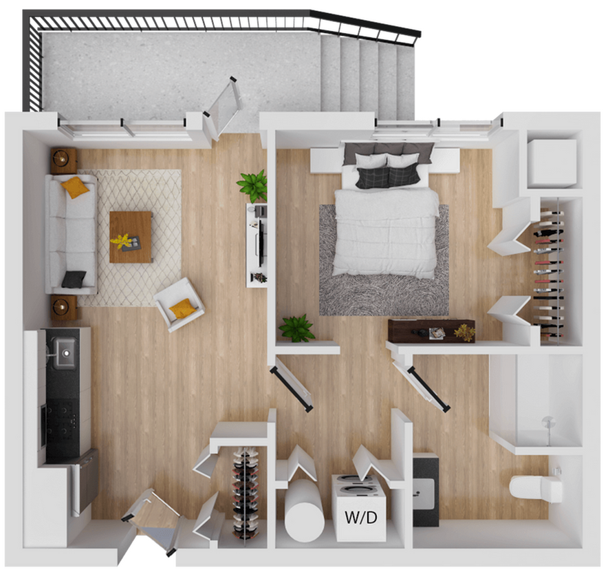 Zeal 2 - 506 square foot one bedroom, one bath apartment - Zeal 2