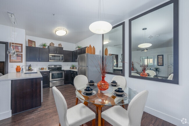 2BR, 2BA - 1,219SF - Kitchen & Dining Area - The Wyatt