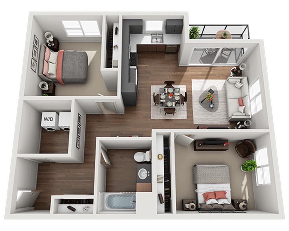 Floor Plan - Two Bedroom B1B MMR