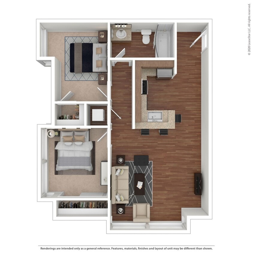 Floor Plan - Two Bedroom One Bath