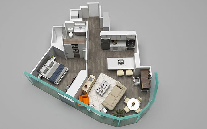 Floor Plan - One Bedroom 03