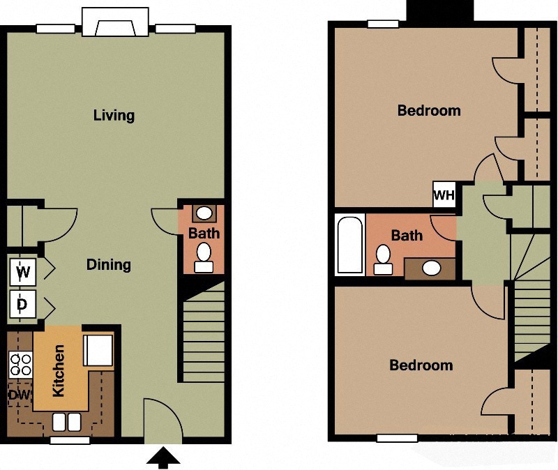 Floor Plan - 2Bed 1.5Bath