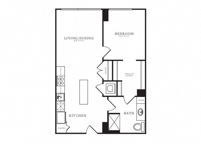 Floor Plan - 1 Bed/1 Bath-B4B