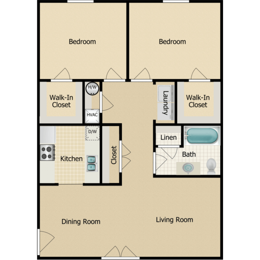 Floor Plan - 2 BEDROOM