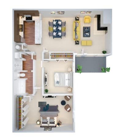 Floor Plan - 2 BED, 1 BATH (rbb1)