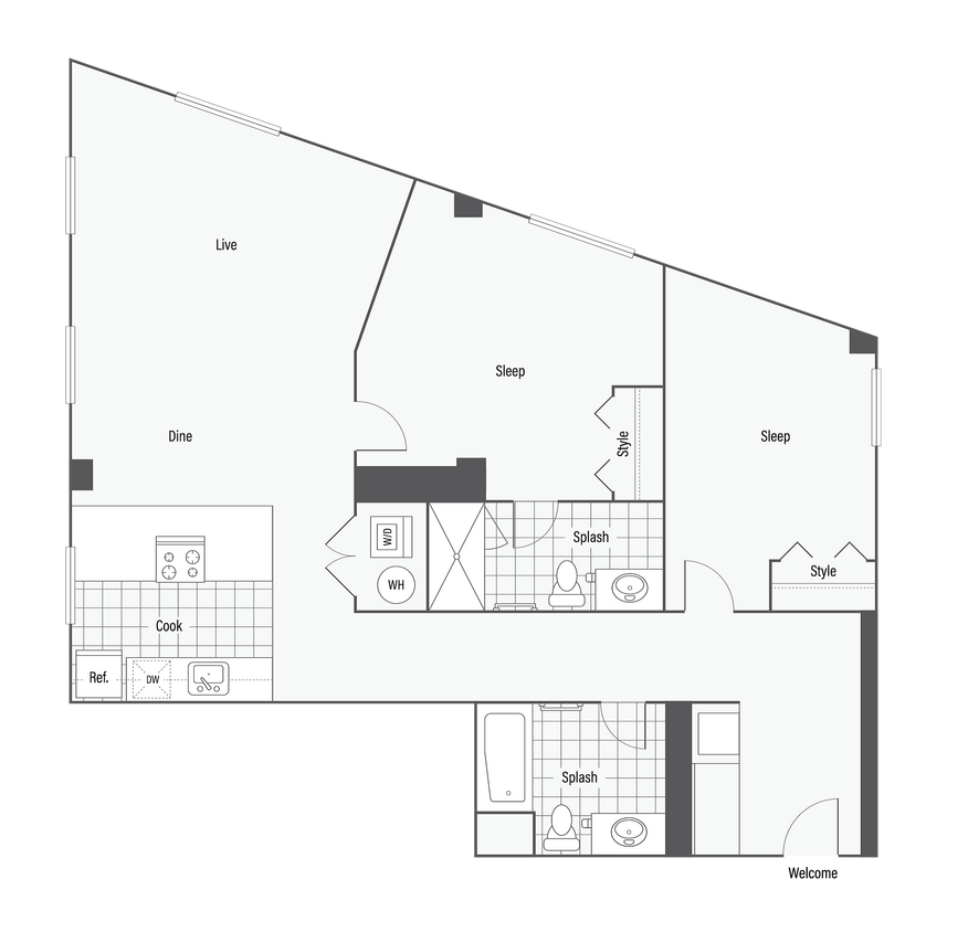 D | 2-Bedroom Floorplan - D