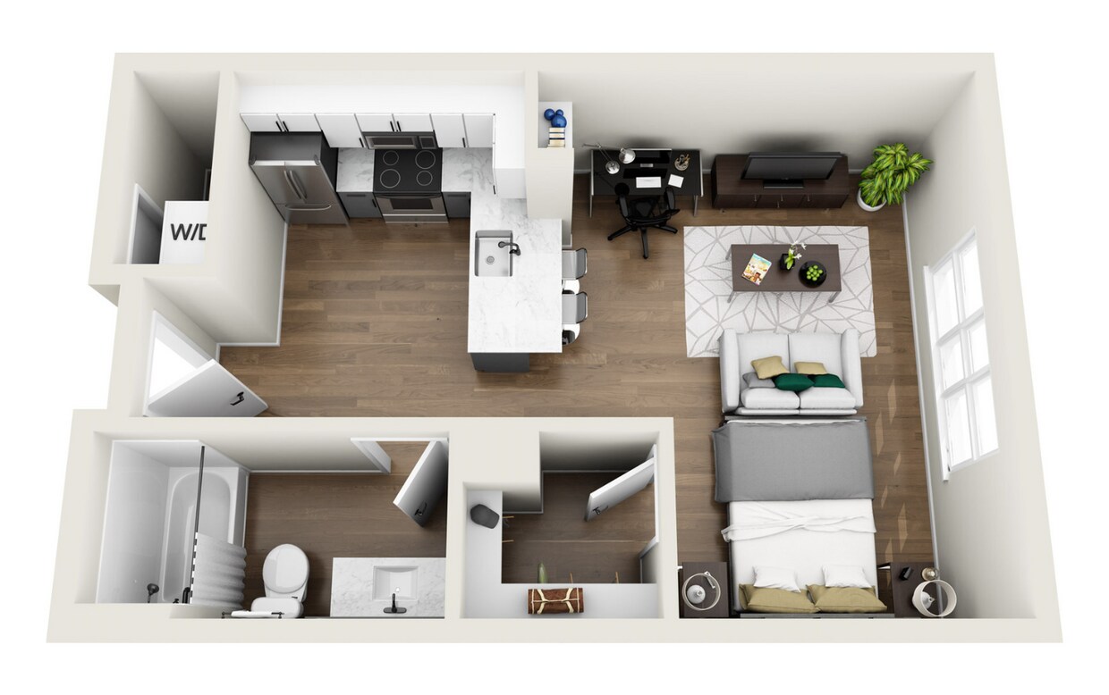 Floor Plan - 1S1R - Phase 1 Renovated